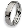 Beveled Edge Brushed and Polished Flat Stainless Steel Ring (6.0 mm) - Sizes 6-13