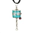 Sterling Silver Turquoise Prayer Wheel Pendant