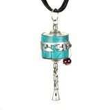 Sterling Silver Turquoise Prayer Wheel Pendant