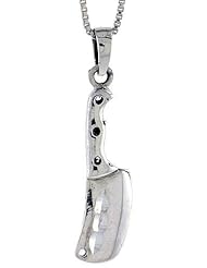 Sterling Silver Cleaver Pendant, 1 3/4 inch tall