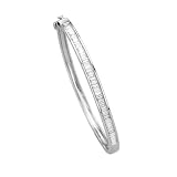 14K White Gold 2 ct. Baguette Cut Diamond Bangle Bracelet