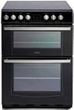 60cm Electric Cooker c/w 4 Zone Ceramic Halogen Hob Black (665_BK)