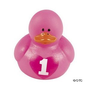 One Dozen (12) Rubber Duck Baby's First Birthday Party Favors [Toy]