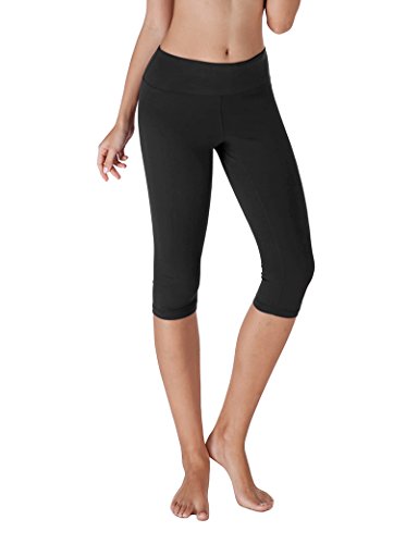 Yoga Reflex Women's Basic High Waist Active Yoga Running Workout Capris Leggings