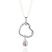 Misaki Damen-Halskette Herzanhänger 925 Sterlingsilber Perle QCRPCUORE