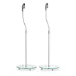 Electronic-Star - Paire de Pieds Enceintes, Pieds Universels pour Haut-Parleurs Hifi et Enceintes Home Cinema (fixation universelle, hauteur r�glable 68 - 110 cm) - Design classique Verre Acier et Argent