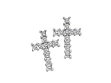 Stunning Cross Diamond Stud Earring Pair
