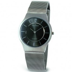 Skagen #233LTTM Men's Grey Dial Titanium Mesh Band Watch