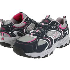 SKECHERS WORK Women's D'Lite Slip Resistant (Navy/Silver 5.5 M)