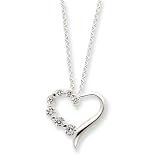 Sterling Silver CZ Heart Journey Necklace - 18 Inch
