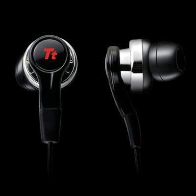 New Thermaltake In Ear Headset White On-Cable Wired Stereo Sound Binaural Open 20 Hz 20 Khz
