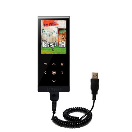 Coiled Power Hot Sync and Charge USB Data Cable w/ Tip Exchange for the Samsung T10 - Gomadic Brand