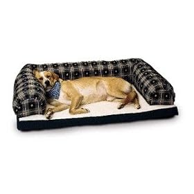 Kreature Komfort Beasley Couch Orthopedic with Bolster Paw Print 34 x 54
