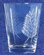 Individually Hand Etched Fern Rocks Glass 4.5"H Set / 4