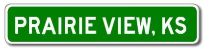 Prairie View, Kansas City Limit Sign - Aluminum 4 X 18 Inches