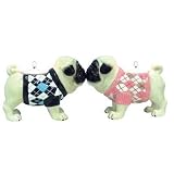 Pug Dogs Kissing Tealight New Gift
