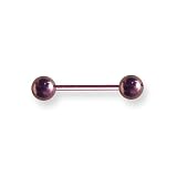 Plated SGSS BB 12G (2mm) 5/8 (15mm) Long w 6mm balls Dark Pink Titanium