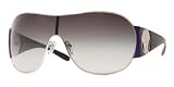 VERSACE EYEWEAR - VERSACE 2080 100/08G SILVER/GRAY GRADIENT SHIELD SUNGLASSES