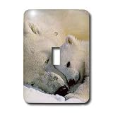 Wild animals - Polar Bear and Cub - Light Switch Covers - single toggle switch