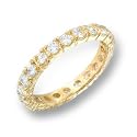 Laurene Bijoux Damenring *Brittany* Band / Verlobungsring Band Steinbesetzt - Gelbgold 585/1000 vergoldet - Zirkonia