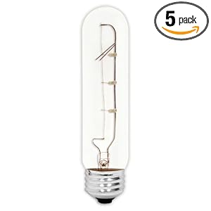 GE Lamps 45144 25-Watt Crystal Clear Tubular T10 Light Bulb, 5-Pack by 