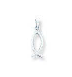 14k White Gold Fish Pendant