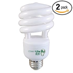 Clear-Lite 106548 ECO 23-Watt (100-Watt Equivalent) Natural Soft CFL Bulb, 2 Pack, White
