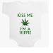 Kiss Me I'm A Hippie Baby Ultrasoft Onesie