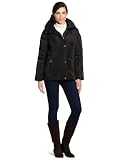Calvin Klein Womens Faux Fur Trim Short Down Jacket