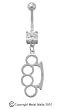 DANGLING BRASS KNUCKLE BELLY RING