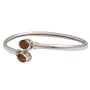 Sterling Silver Cuff Bracelet Jewelry Tiger eye Gemstone 2.6 inches