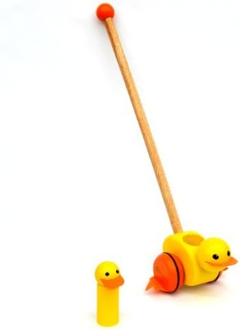 Bloomby Walking Ducky Push and Pull Wooden Educational Toys (Learning, Developmental Toy for Baby, Toddlers, Preschoolers)
