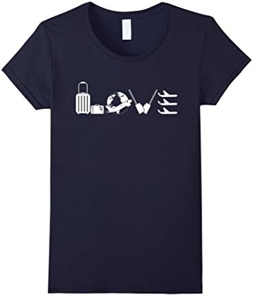 Women's Flight Attendant Tshirt - Love Flight Attendant Shirt XL Navy