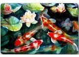 Japanese Koi Fish Machine Clean Top Fabric &amp; Non-Slip Rubber Backing Durable Indoor / Outdoor Doormat Door Mats