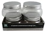 Storage Jars Medium 4/Pkg-Clear Plastic/Metal Lids 4X2.5H