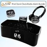 iLive ICP310B Ipod Iphone Dock Dual Alarm Clock Radio Bundle - iLive ALIVICP310BK1