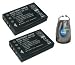 ValuePack (2 Count): Digital Replacement Battery for Specific Digital Camera and Camcorder Models / Compatible with Fuji NP-120, Contax TVS Digital, Fujifilm FinePix F10, Mustek DV 12M, DV 5500, DV 9300, MDC 6500z, 450, 550, Pentax Optio 750, 750Z, MX, MX4, Ricoh Caplio 300G, 400G Wide and Battery models FujiFilm NP-120, Kyocera BP-1500S, Panasonic CGA103450, Panasonic CGA-E/101, Ricoh DB-43 - Includes Leatherette Camera / Lens Accessories Pouch