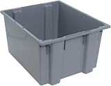 Quantum SNT230GY 23-1/2-Inch by 19-1/2-Inch by 13-Inch Stack and Nest Tote, Gray, 3-Pack