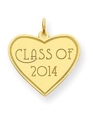 14k Gold Class of 2014 Heart Charm