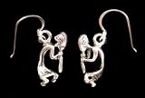 Sterling Silver Dangle Kokopelli Earrings, #334