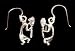 Sterling Silver Dangle Kokopelli Earrings, #334