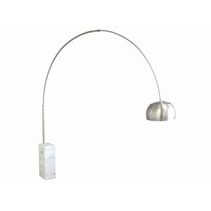Arco Lamp with White Marble Cube Base - Ships in 24 Hours with Money Back Guarantee!