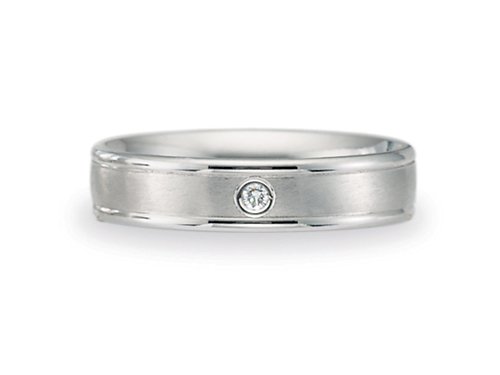 0.02 cts 4mm Comfort Fit Diamond Wedding Band - 14kt White or Yellow Gold