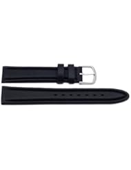 Genuine Smooth Leather Elegant Black Watch Band