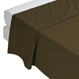 Drap plat chocolat 180x290 cm