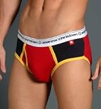 Andrew Christian Color Block Brief - Burgundy