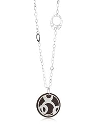 Invicta "Paradiso" Silver Rhodium-Plated with Wood Pendant Necklace, 26"