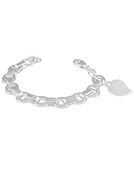 VINANI brand Germany 925 Sterling Silver Link Bracelet Heart solid matte/shiny BAH