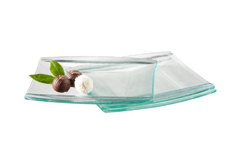 Verso 922269 3er Set Sch&uuml;ssel Pura, Glas, 20 x 20 cm