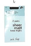Ladies 2 Pair SockShop 15 Denier Sheer Matt Knee Highs